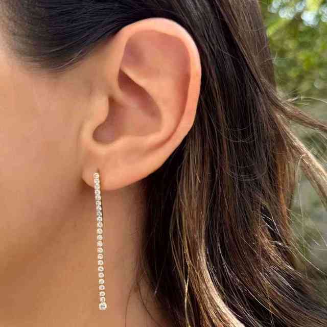 Brinco rivieira com zircônias incolores em banho de ouro 18k - JOYÁ