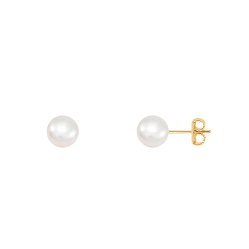 Brinco solitário pérola 5mm em banho de ouro 18k