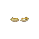 Brinco wave textura em banho de ouro 18k - JOYÁ