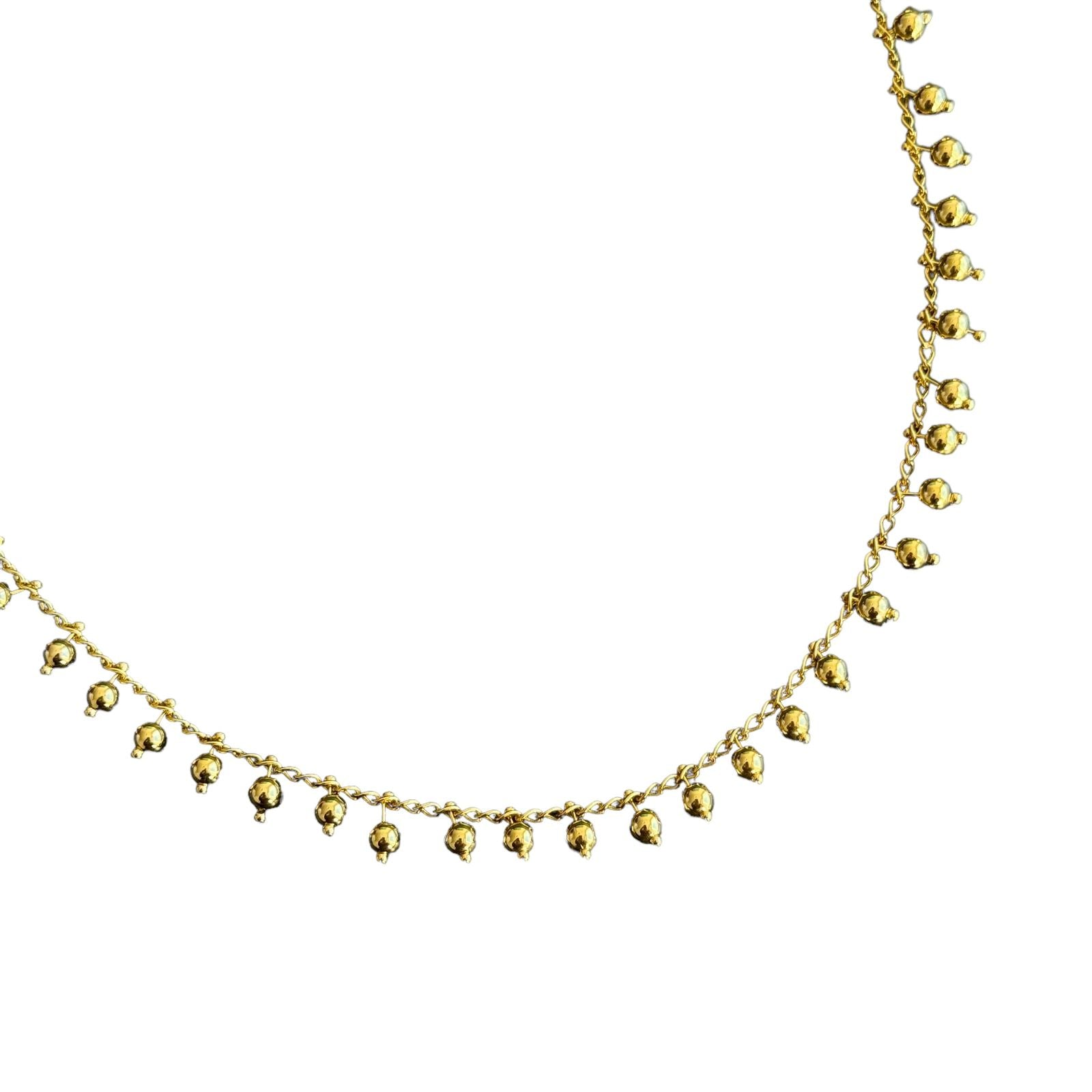 Choker esferas penduradas em banho de ouro 18k