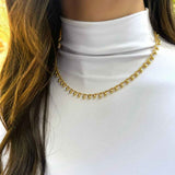 Choker esferas penduradas em banho de ouro 18k