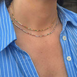Choker riviera com zircônias coloridas em banho ródio