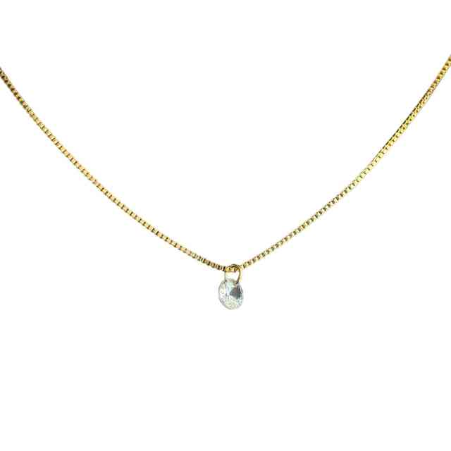 Colar com pingente de zircônia em banho de ouro 18k - JOYÁ