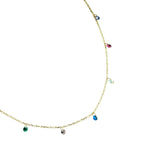 Colar com zircônias coloridas em banho de ouro 18k - JOYÁ