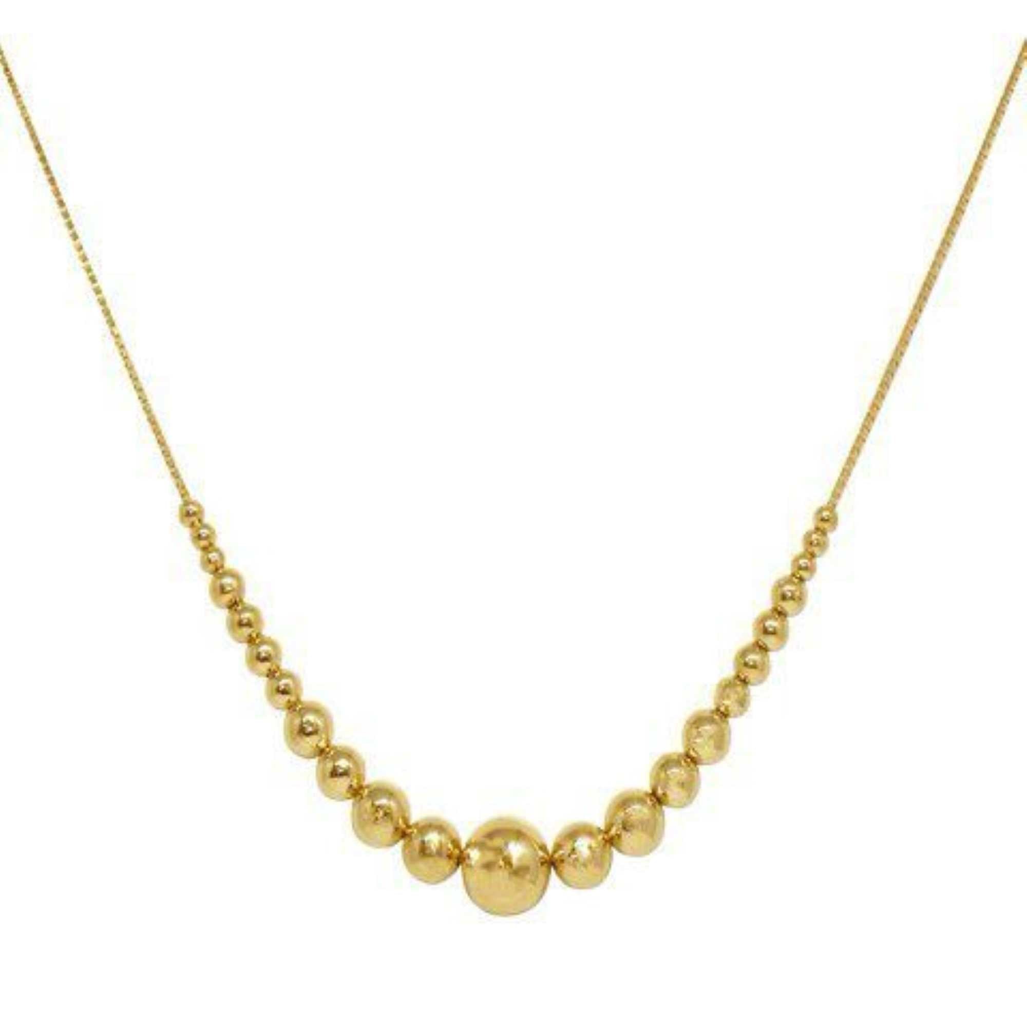 Colar esferas em banho de ouro 18k