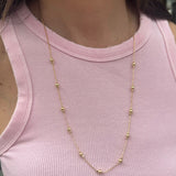 Colar trio de bolinhas em banho de ouro 18k