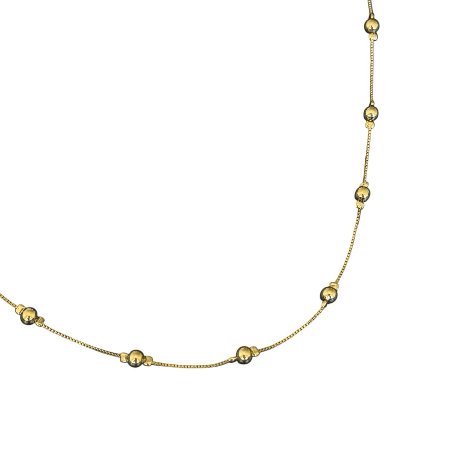Colar trio de bolinhas em banho de ouro 18k