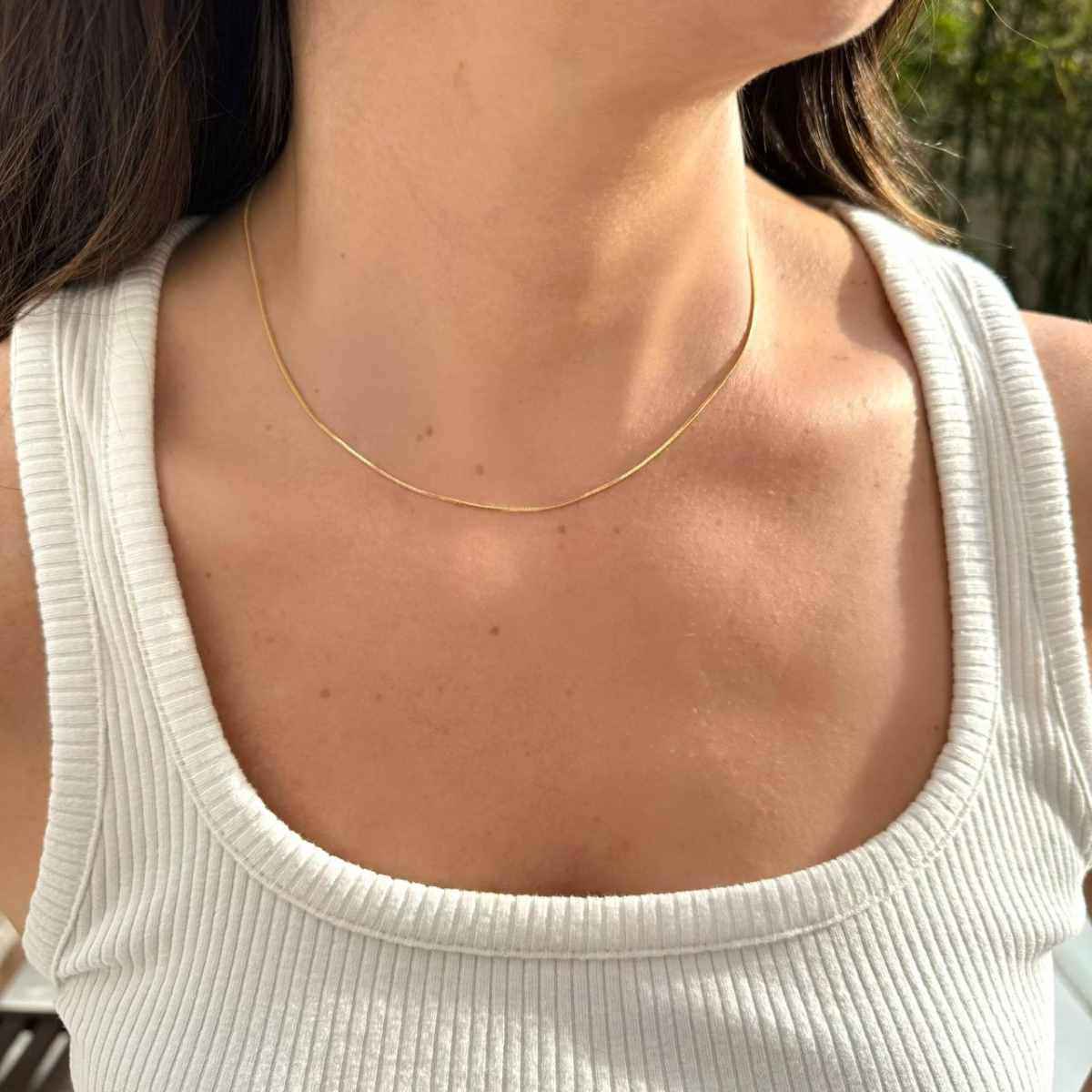 Colar veneziana em banho de ouro 18k