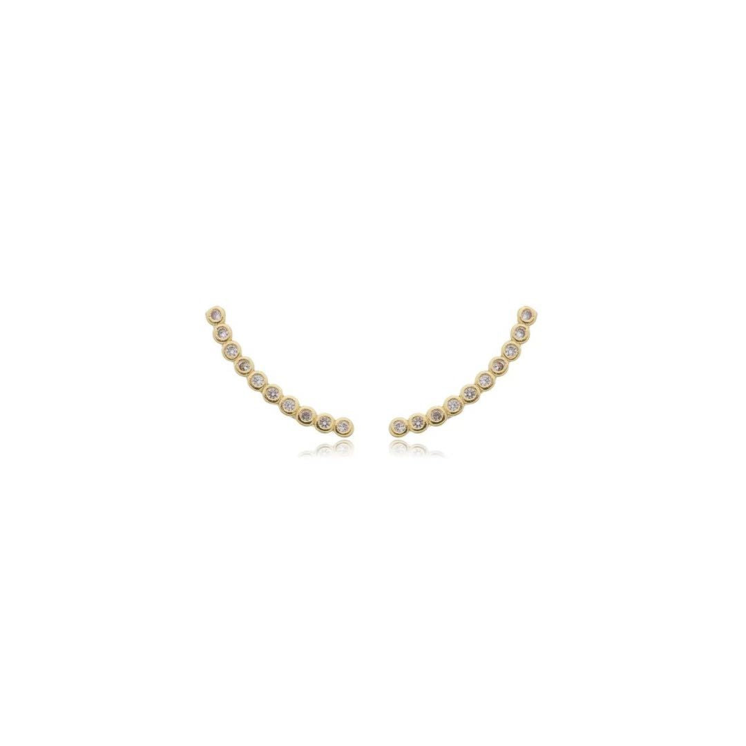 Ear cuff cravação inglesa em banho de ouro 18k