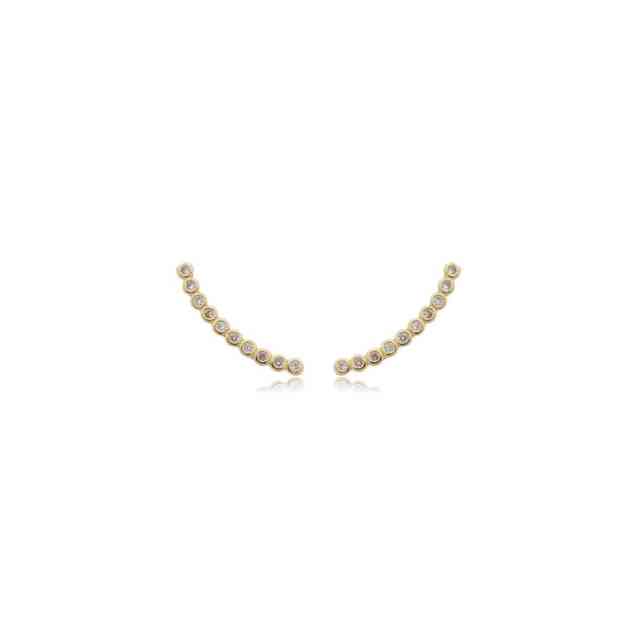 Ear cuff cravação inglesa em banho de ouro 18k - JOYÁ