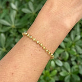 Pulseiras esferas estampadas em banho de ouro 18k