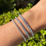 Pulseira Riviera em Prata 925 e banho de ródio com zircônias de 3mm